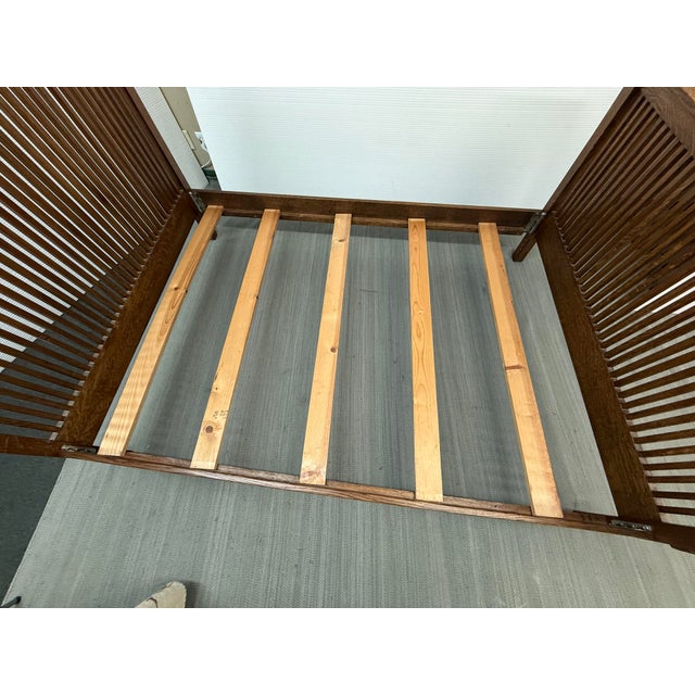 Early 21st Century Full Size Arts & Crafts Oak Wood Bed-Frame For Sale - Image 5 of 12