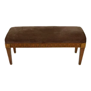 Upholstered Bench With Greek Key Detail