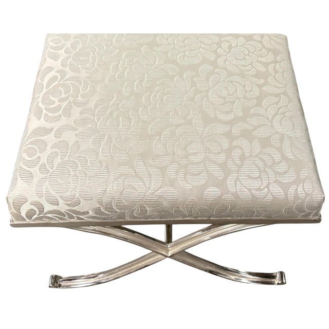 Modern Designer Silvered Metal X Bench For Sale In Los Angeles - Image 6 of 6