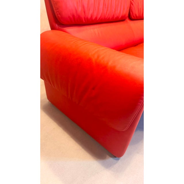Red Leather DS-2011 Sofa from de Sede, 1980s For Sale - Image 3 of 16