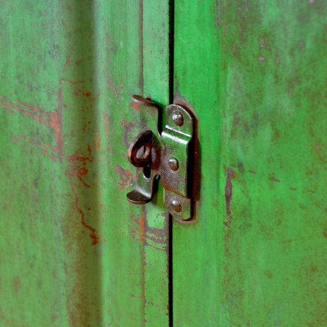 Green Industrial Iron Locker, France, 1950s For Sale - Image 8 of 15