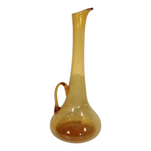 Mid Century Amber Glass Pitcher Attributed to Empoli, Circa 1950/60's