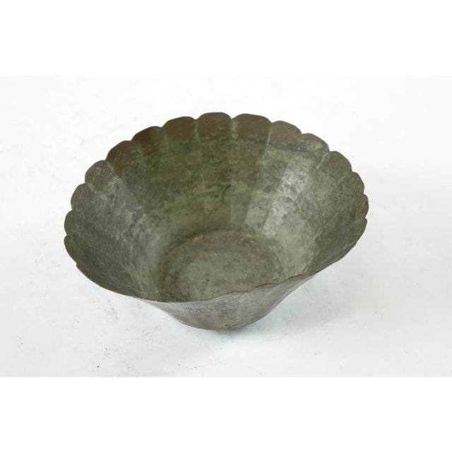 18th Century Antique Persian Copper Bowl With Engravings For Sale - Image 9 of 9