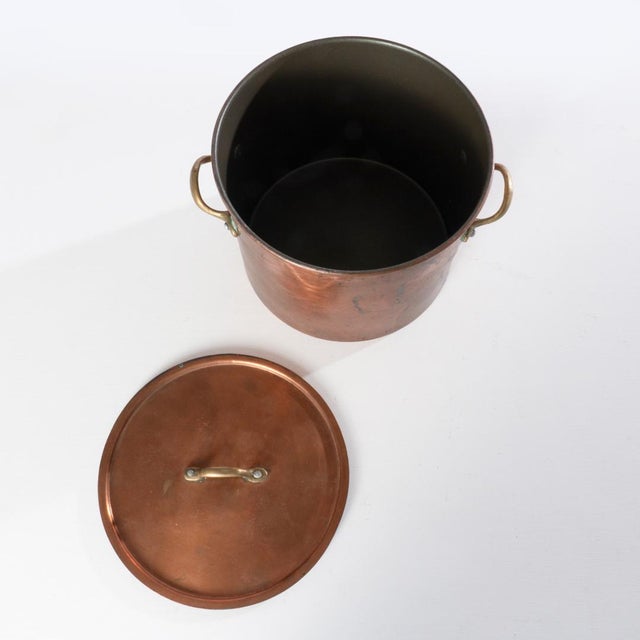 Mid-Century Modern Mid 20th Century Six Piece Set of Copper Pots and Pans For Sale - Image 3 of 18