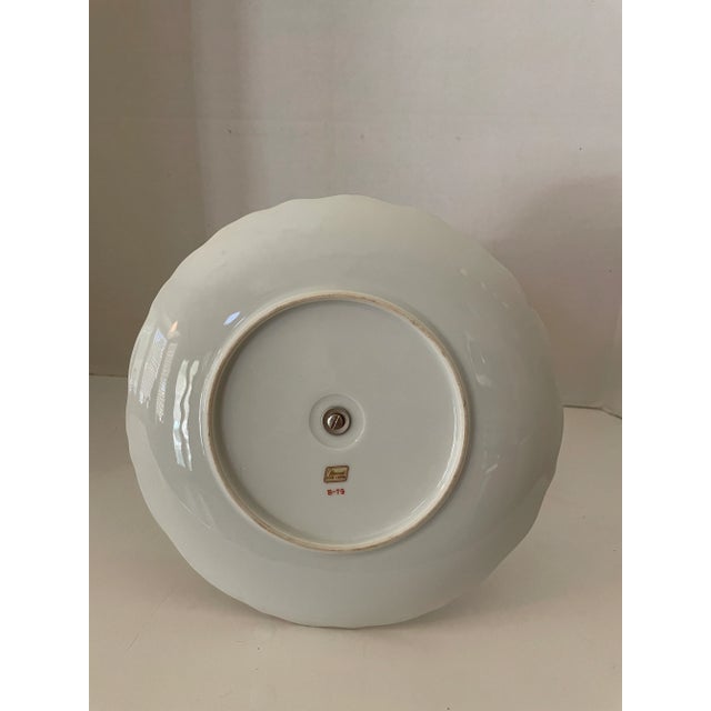 1930s Vintage Norquest China 3-Tier Hand Painted Floral Porcelain Lazy Susan Marked For Sale - Image 5 of 7