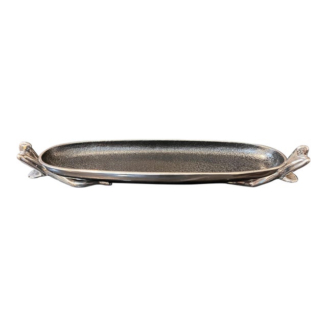 Carrol Boyes “At Ease” Sculptural Aluminum Canoe Bowl, South Africa For Sale