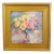 Bouquet of Pastel English Roses in Vase Oil Painting W/ Antiqued Gold Wood Frame For Sale
