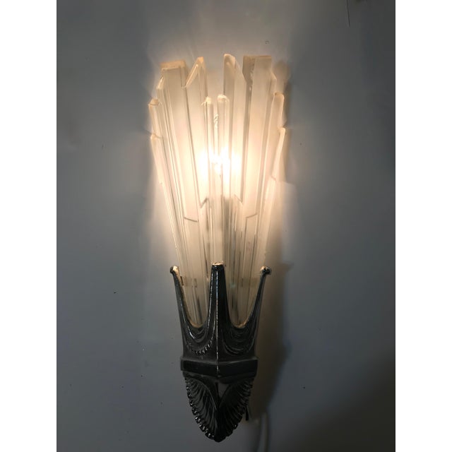 Art Deco French Art Deco Geometric Scones by Georges Leleu - a Pair For Sale - Image 3 of 12