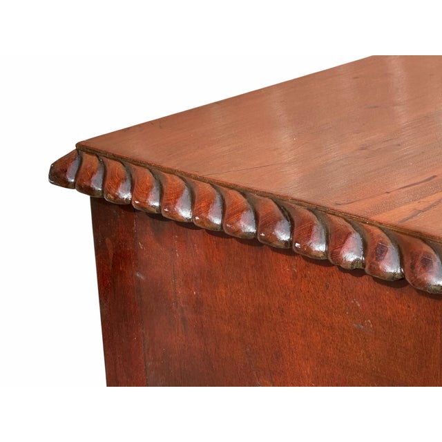 Antique Late Federal Classical Period Mahogany Bedside Cabinet on Lion Paw Feet For Sale - Image 9 of 12