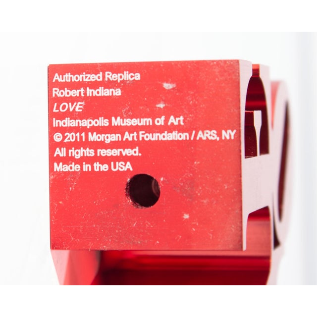 Robert Indiana Red Love Paperweight For Sale - Image 9 of 10