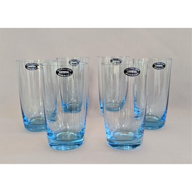 Blue Crystal Highball Glasses Set of 8 Chairish