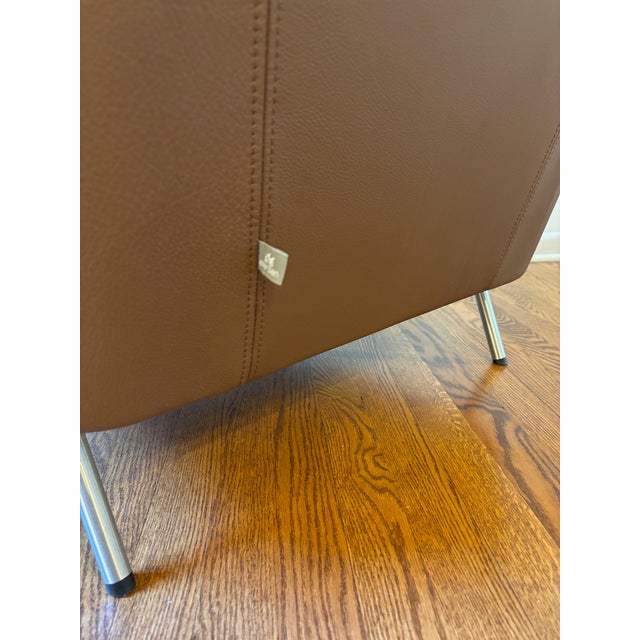 Eilersen Premium Leather High Back Funen Chair and Ottoman For Sale - Image 13 of 13
