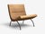 Milo Baughman, American Mid-Century Modern, Iron, Brown Fabric, "Scoop" Lounge Chair, USA, 1950s A lacquered iron and...