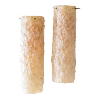 Lucite Ribbon Swag Lamps Pendant Lamps | Pair of Two For Sale