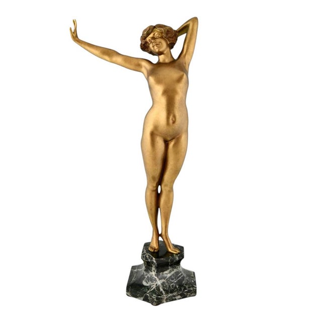 Paul Philippe, Art Deco Awakening Sculpture, 1920, Bronze on Marble Base For Sale - Image 12 of 12