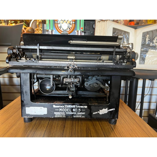 Black Vintage Woodstock Typewriter For Sale - Image 8 of 9