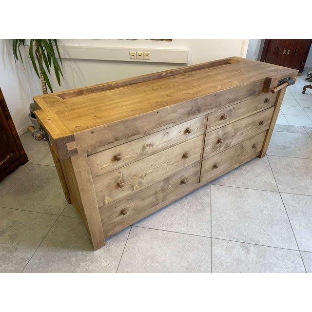 Rustic Planer Bench in Pine For Sale - Image 15 of 18