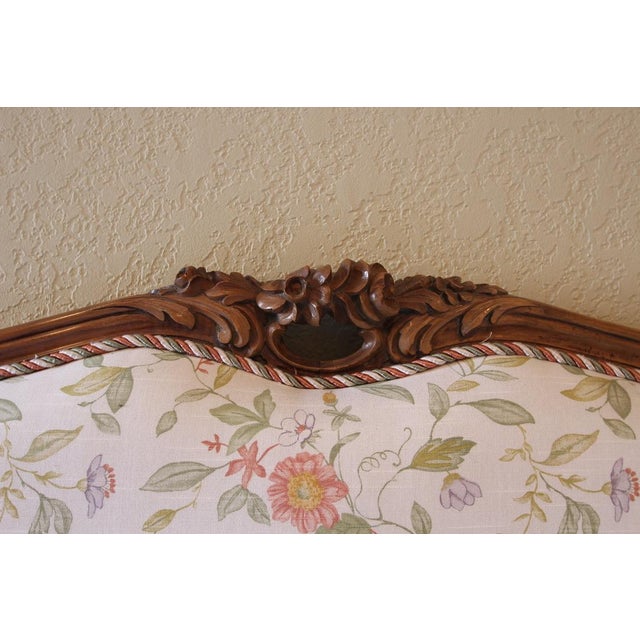 French Vintage French Louis XV Style Carved Walnut Bedframe For Sale - Image 3 of 11