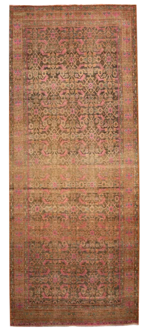 Mid-20th Century Vintage Distressed Wool Runner Rug