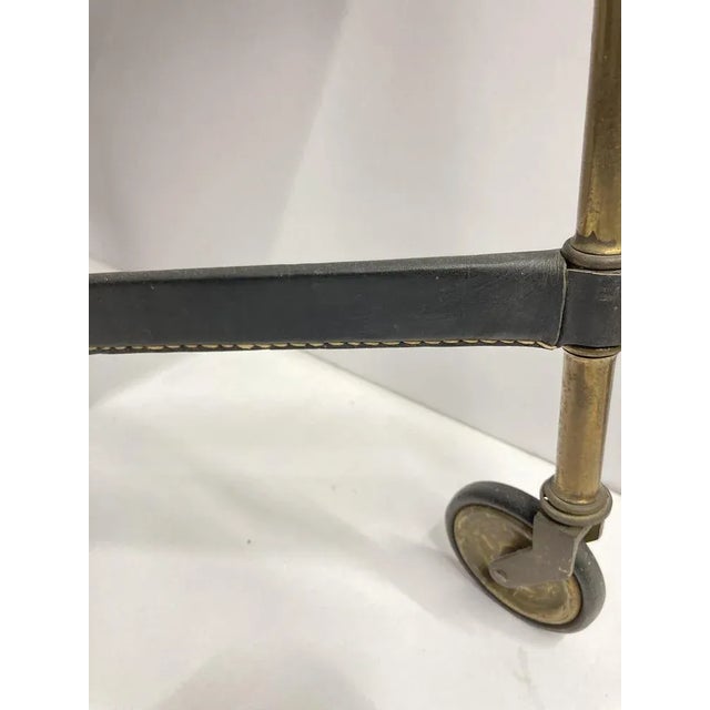 Mid-Century Modern Leather Sheathed Table by Jacques Adnet, 1950s For Sale - Image 3 of 11