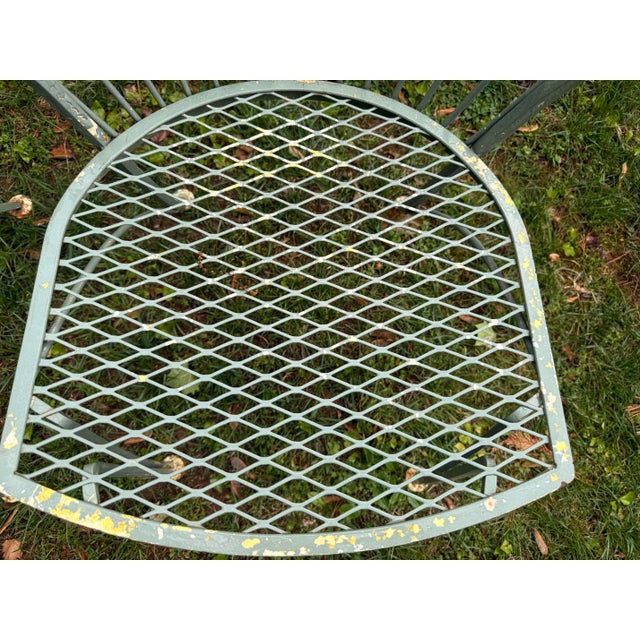 Russell Woodard 1950s Woodard Pinecrest Wrought Iron Patio Dining Chairs - Set of 4, Attrbiuted For Sale - Image 4 of 11