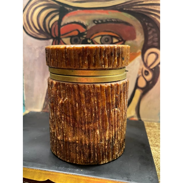 Cache Grecian Inspo Jar Marble Intaglio For Sale - Image 12 of 16