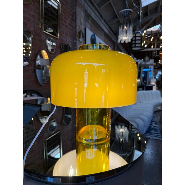 Carlo Nason Lt226 Murano Glass Table Lamp by Carlo Nason for Mazzega in Yellow For Sale - Image 4 of 10