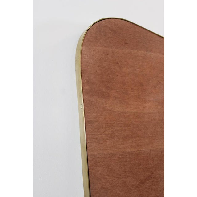 Metal Vintage Shield Mirror in the style of Gio Ponti For Sale - Image 7 of 8