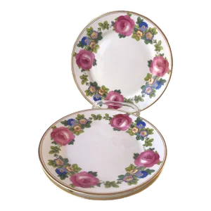 Vintage Paragon Lancaster Bone China Floral Plates S/4