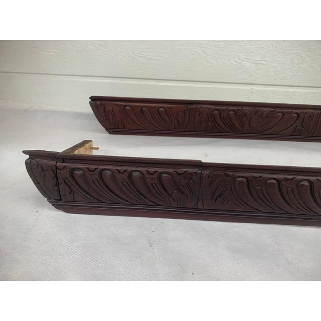 Antique Neo-Renaissance Wooden Curtain Rod Covers, 1890s, Set of 2 For Sale - Image 3 of 17