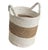 Vintage Woven Seagrass & Cotton Rope Floor Basket For Sale - Image 4 of 12