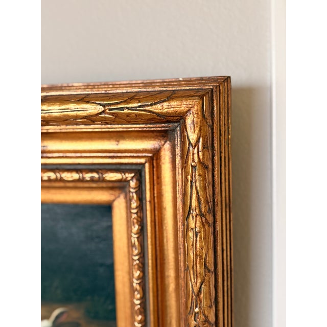 Vintage Borofsky Signed With Rabbits Foraging Oil Painting For Sale In Seattle - Image 6 of 16