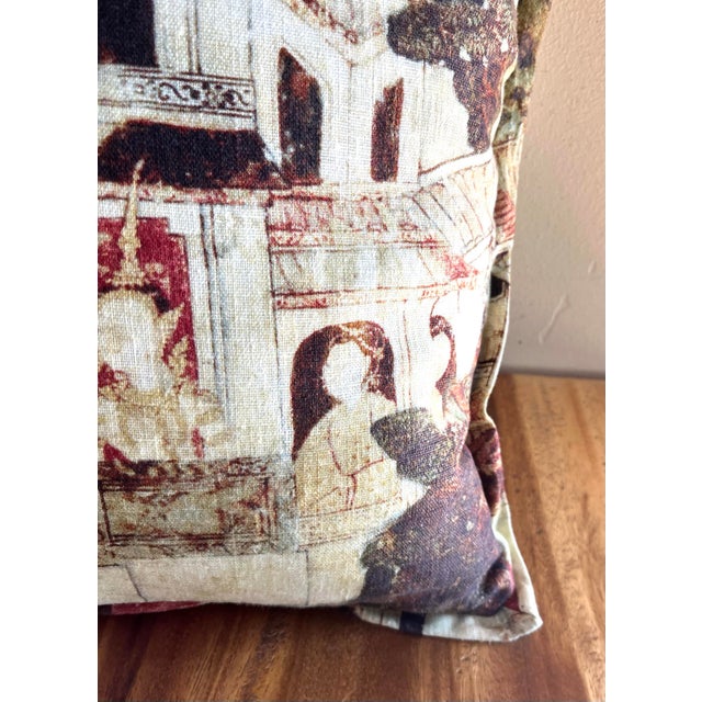 Stunning Chinoiserie Asian custom overstuffed pillow with Buddha design This is the smaller pillow, we have two similar,...