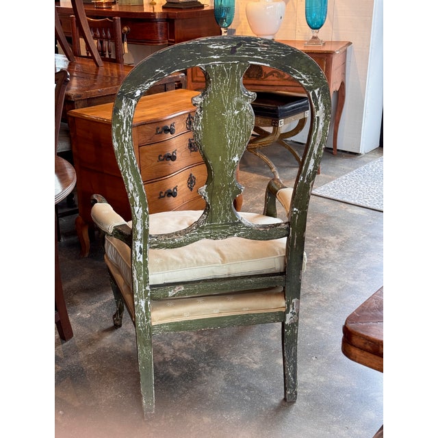 19th Century Italian Painted Armchair For Sale - Image 12 of 14