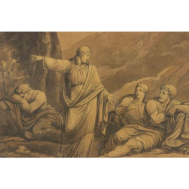 Bartolomeo Pinelli, Holy Scene, Drawing, 19th-Century For Sale - Image 4 of 4