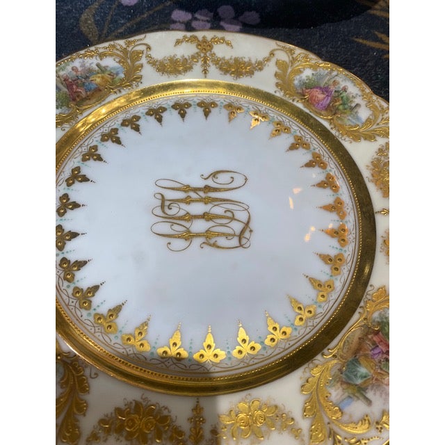 Late 19th Century German Dresden Porcelain Dinnerware Plates Set of 12 For Sale - Image 9 of 13
