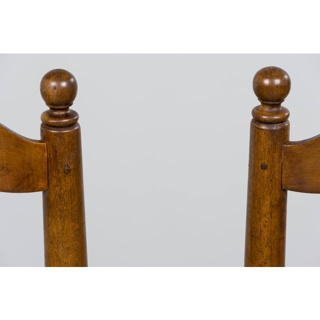 Antique French Provincial Ladder Back Walnut Dining Chairs W/ Rush Seats – Set of 6 For Sale - Image 17 of 18