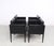 Modern Arco Cubist Black Leather Chairs, 1980s, Set of 4 For Sale - Image 3 of 14