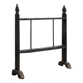 Large Vintage Spanish Stained Wood Candleholder, 1930 For Sale