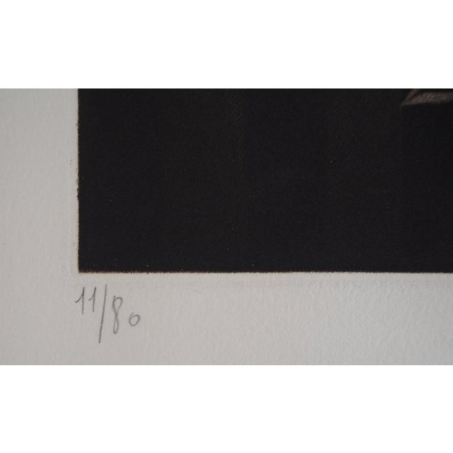 Michel Mathonnat, The Yellow Room, Original Engraving in Pencil For Sale - Image 5 of 7