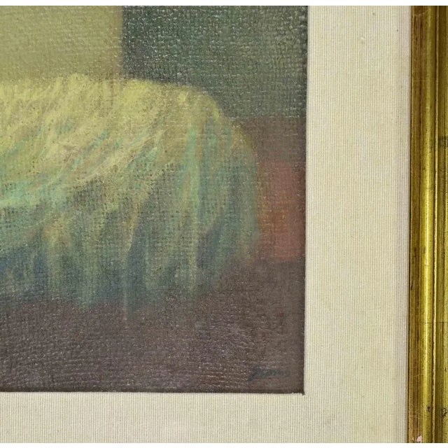 Oil on canvas mounted on a wooden table, realized by Giovanni Gromo in 1980s. Hand monogrammed. Good condition. Includes a...