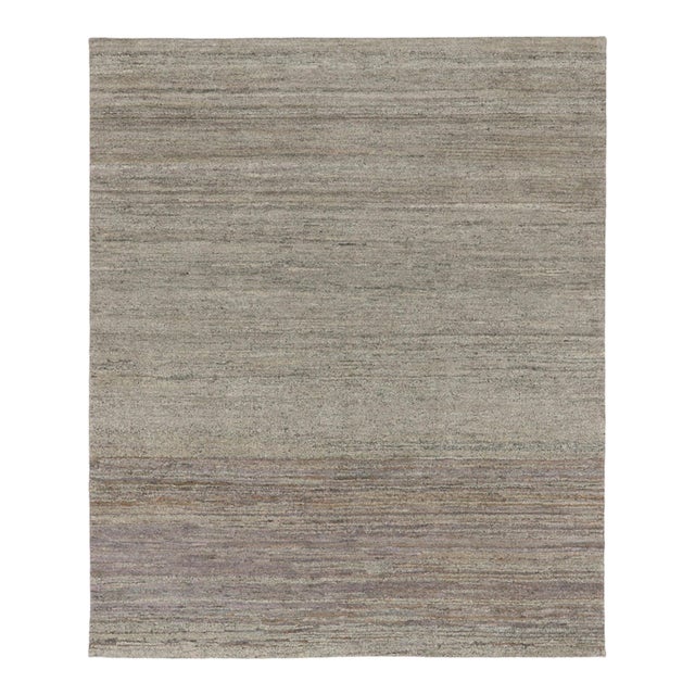 Contemporary Textural Natural Silk Rug in Brown & Charcoal by Rug & Kilim For Sale