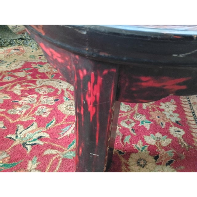Asian Asian Mid-Century Low Inlaid Table in Red and Black Lacquer For Sale - Image 3 of 11