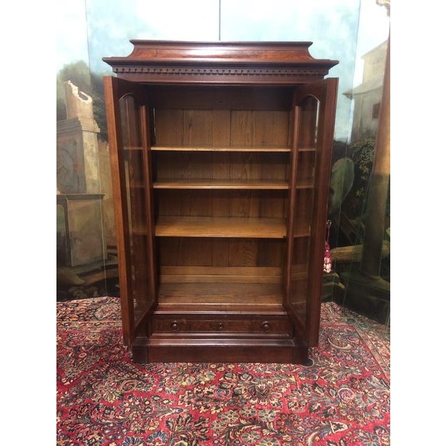 Antique Bookcase, Victorian Bookcase With Glass Doors For Sale - Image 6 of 13