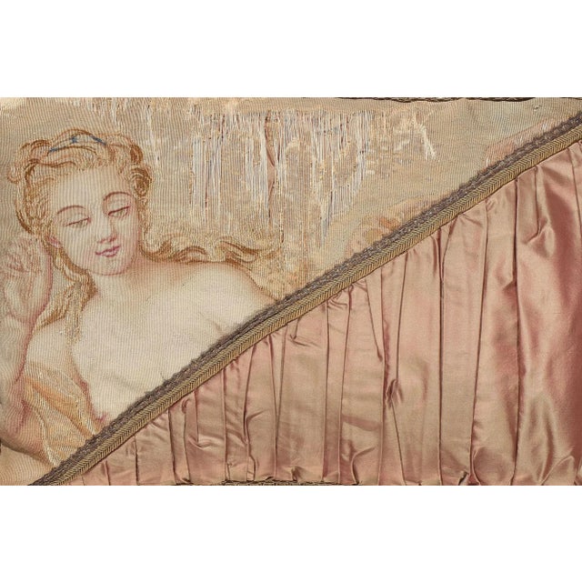 Antique French Aubusson Pillow For Sale - Image 4 of 12