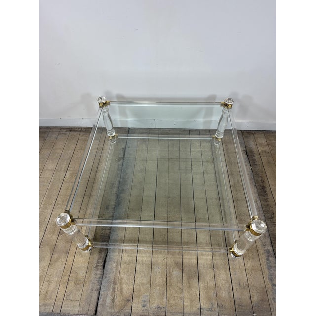 Hollywood Regency Coffee Table in Altuglass and Glass, 1970s For Sale - Image 8 of 9