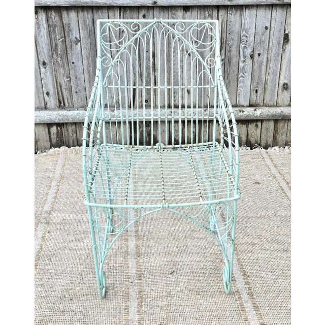 Metal Vintage Wrought Iron Outdoor Patio Furniture, Attributed For Sale - Image 7 of 10