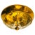 Brass 1970s Italian Golden Oscar Torlasco Lumi Crystal Flush Ceiling Light For Sale - Image 8 of 8