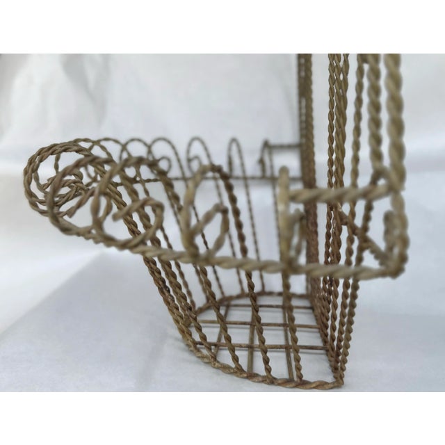 Metal Vintage French-Style Twisted Wire Wall Basket – Ornate Scrollwork Garden or Plant Decor For Sale - Image 7 of 7
