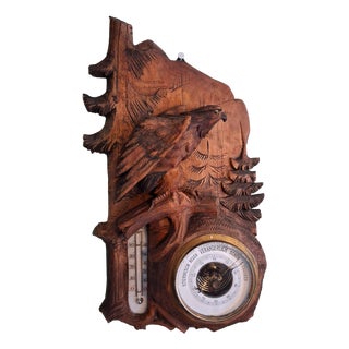 Black Forest Eagle Thermometer & Barometer, 1950s For Sale